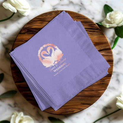 Personalized Wedding Swan Design Napkins product