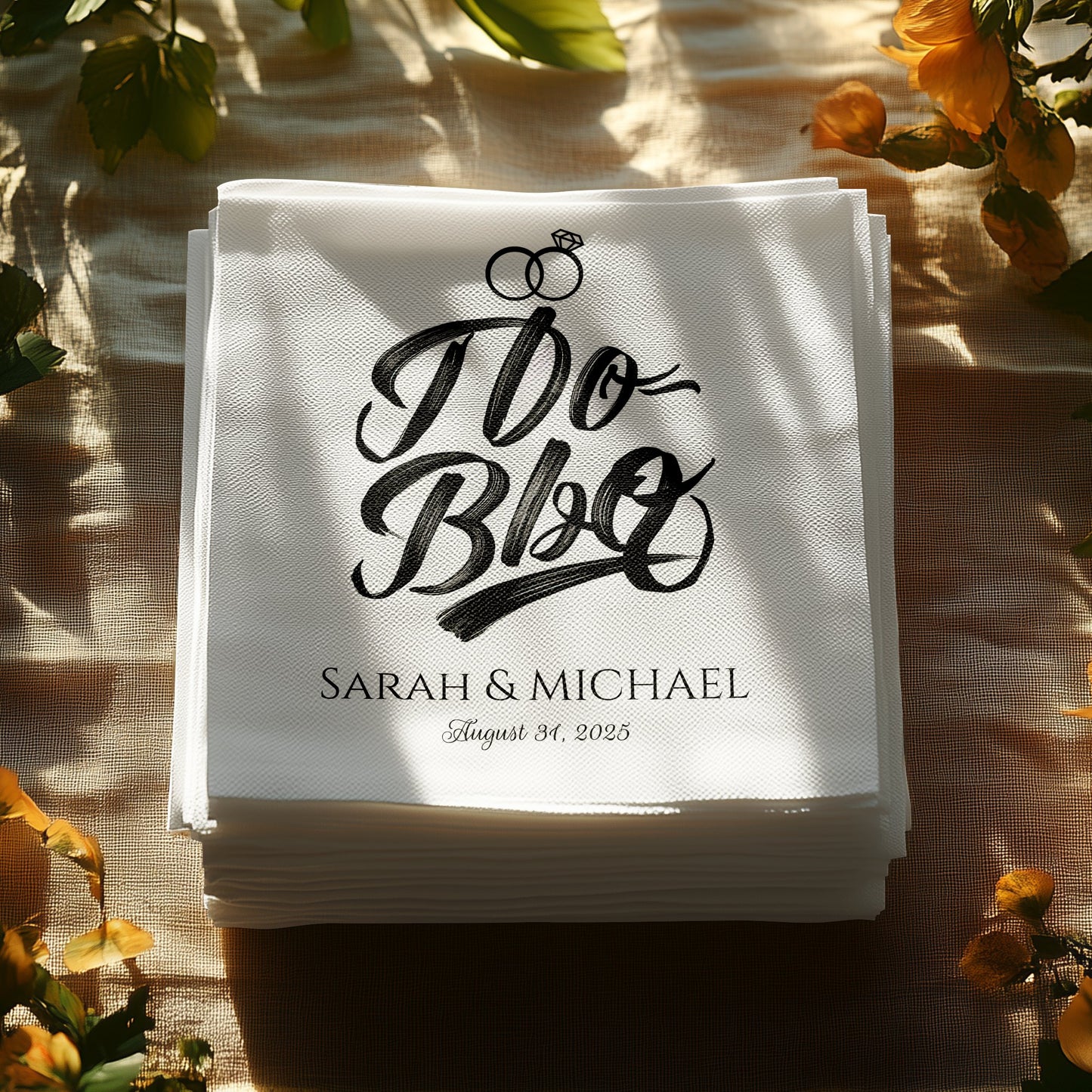 Elegant Personalized Wedding Napkins for Special Event product