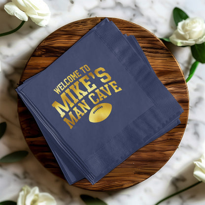 Welcome To Mike's Man Cave Beverage Napkin product