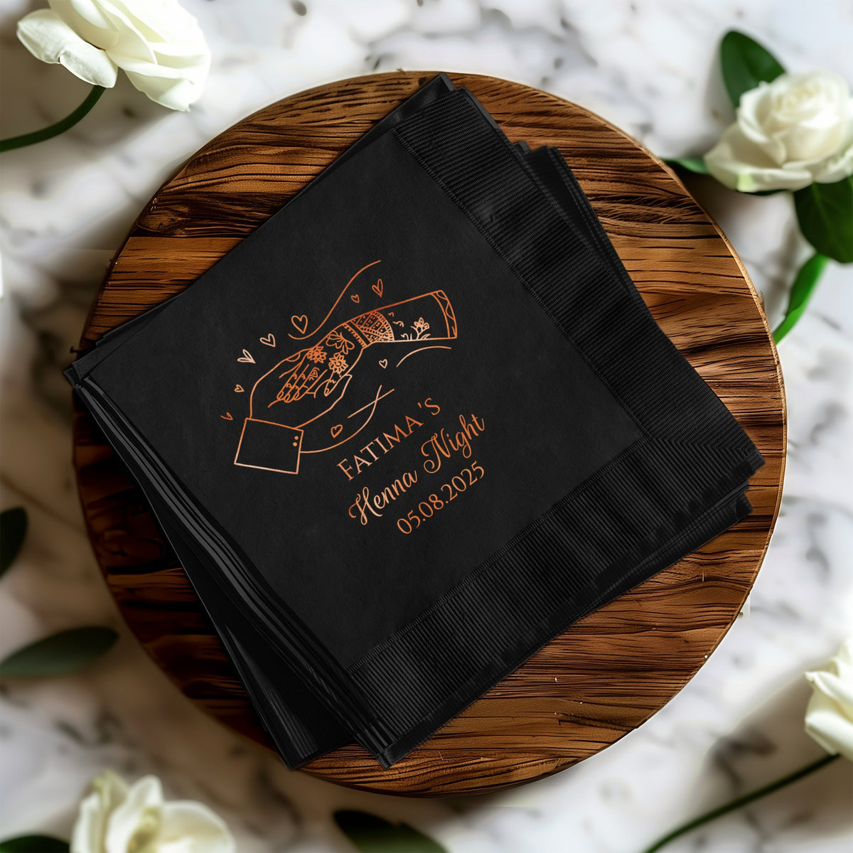 Customized Black Napkins Henna Night Party product