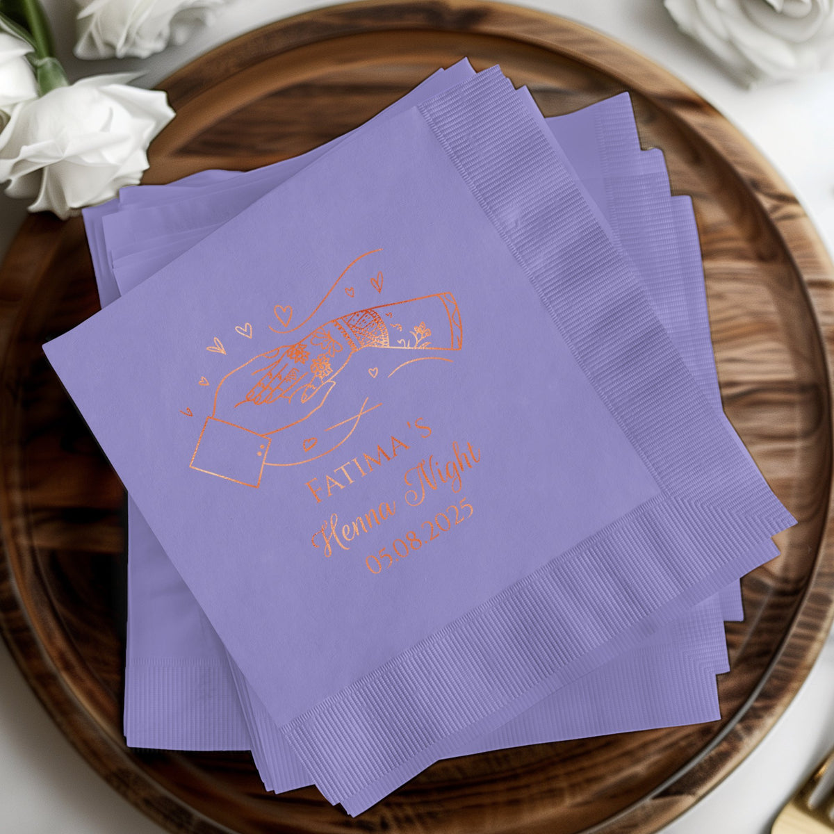 Custom Lavender Henna Night Event Napkin product