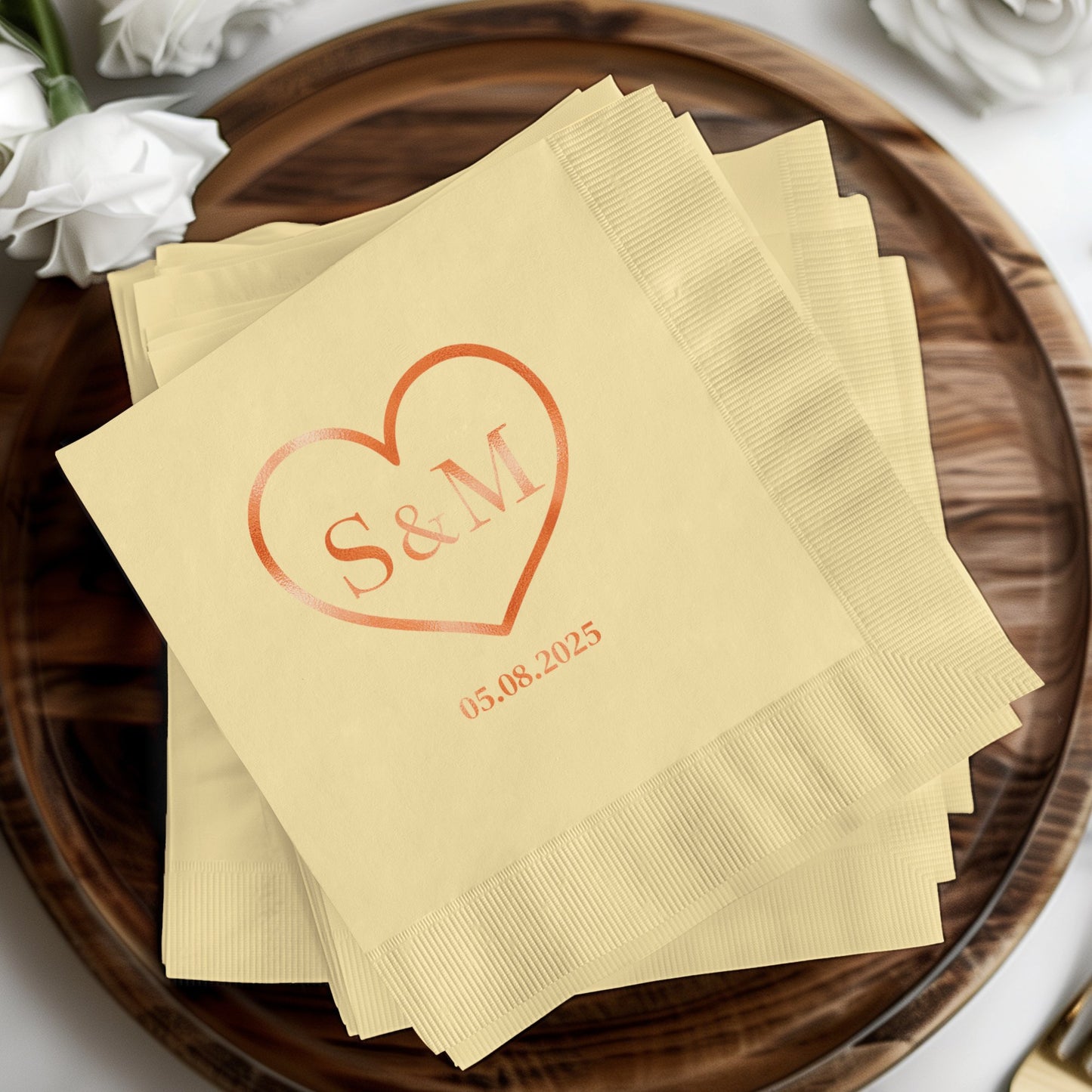 Personalized Heart Design Wedding Napkins product