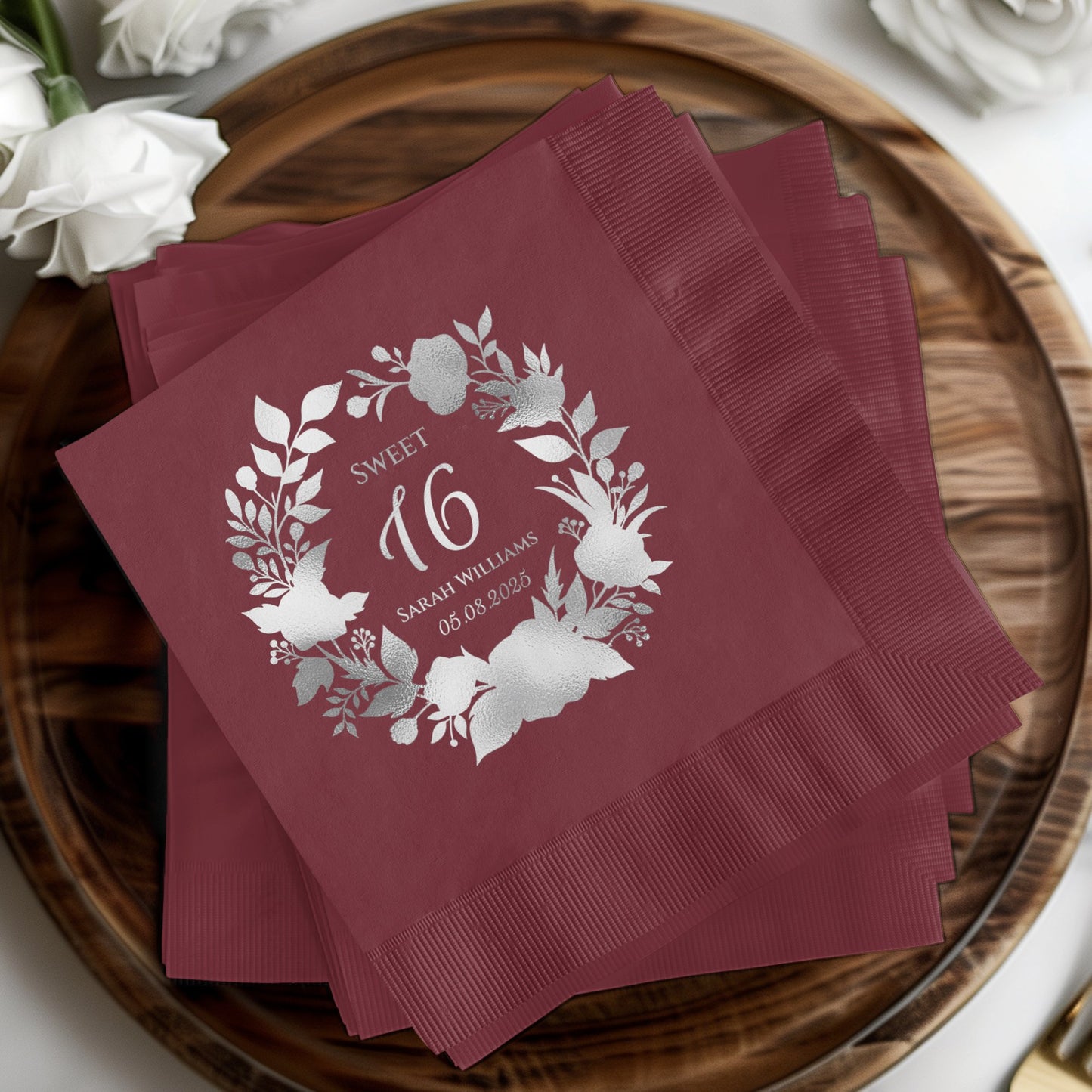 Sweet 16 Personalized Birthday Napkin Product