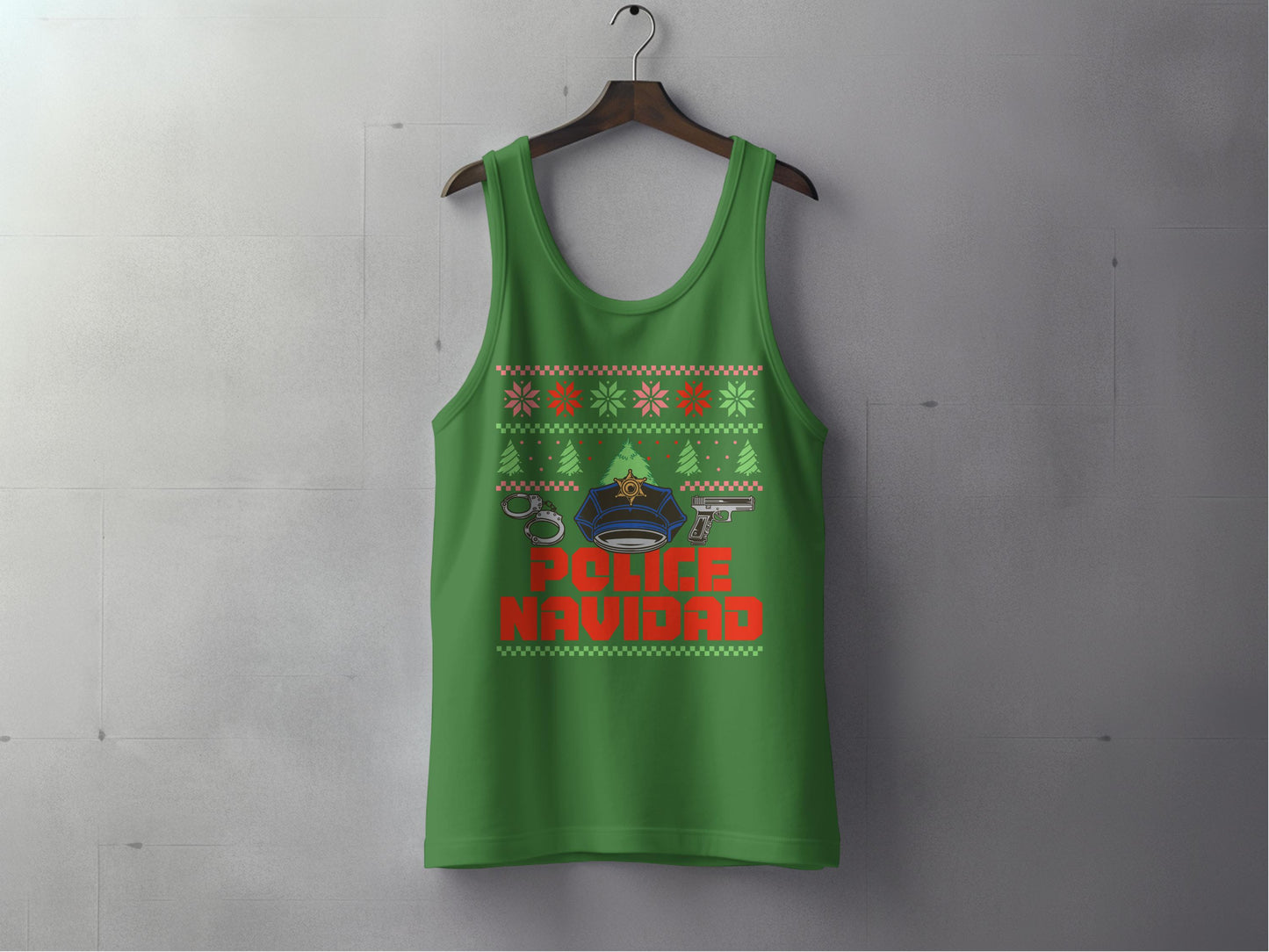 Festive Police Navidad Graphic Design Tank Top product