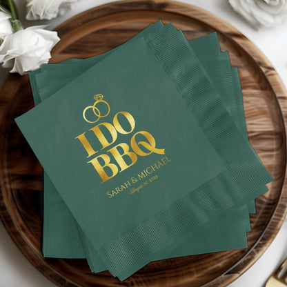 IDO BBQ Sarah and Michael Event Date Napkin product