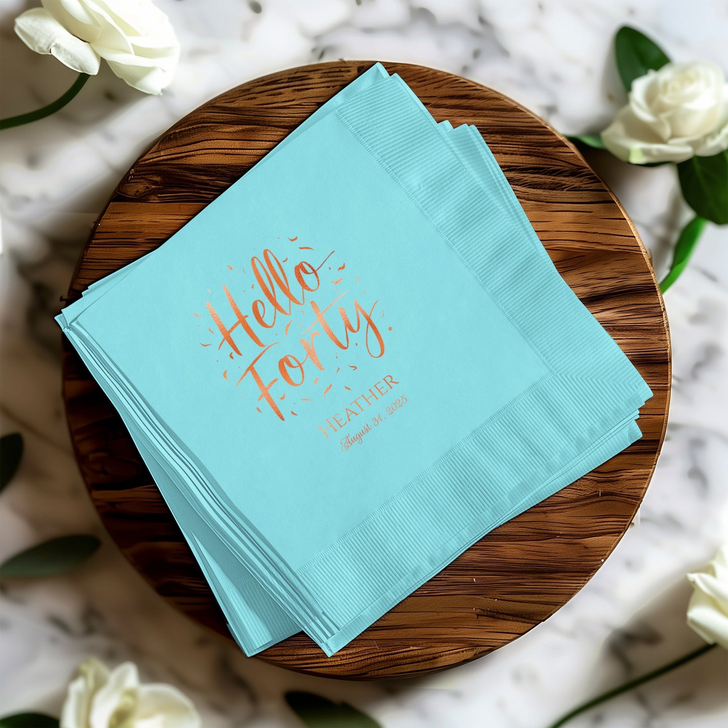 Hello Forty Customized Birthday Napkin product