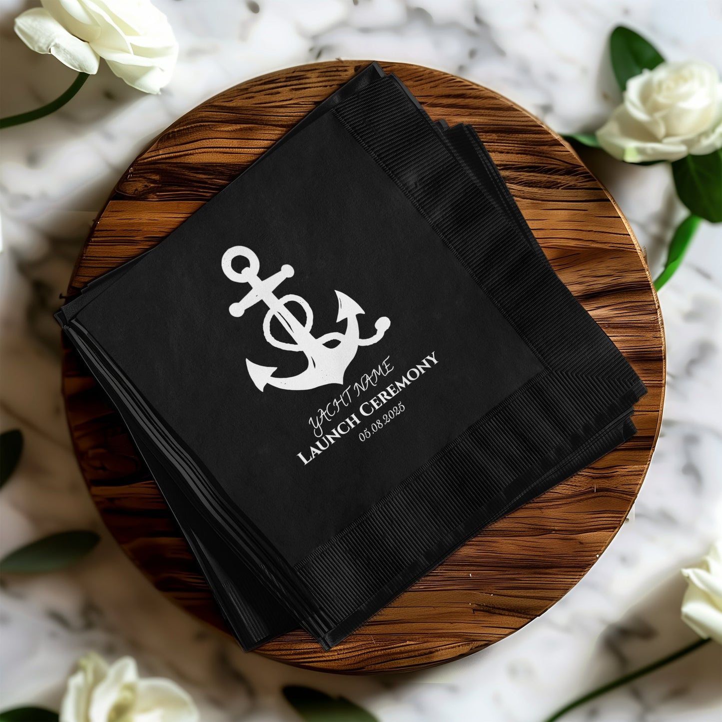 Yacht Name Launch Ceremony Embossed Napkins product