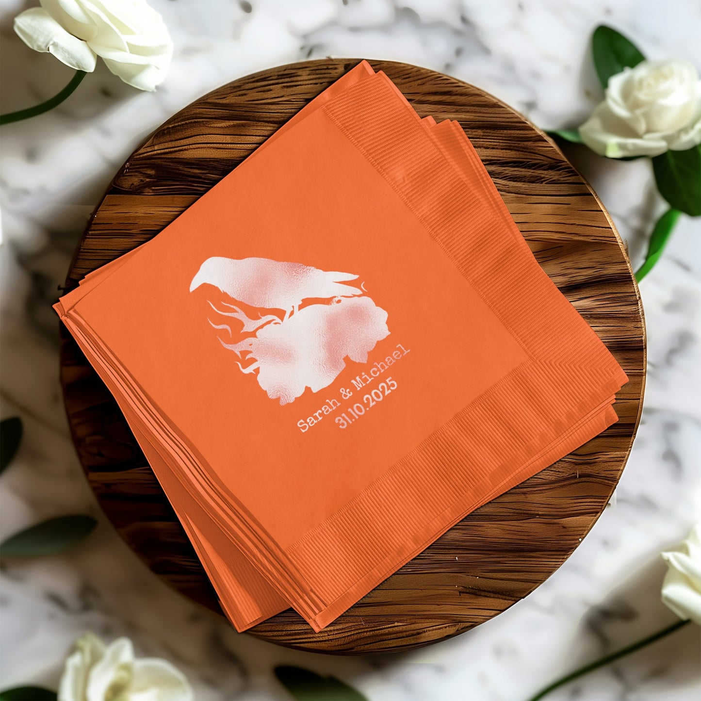 Personalized Wedding Date and Name Printed Napkin product