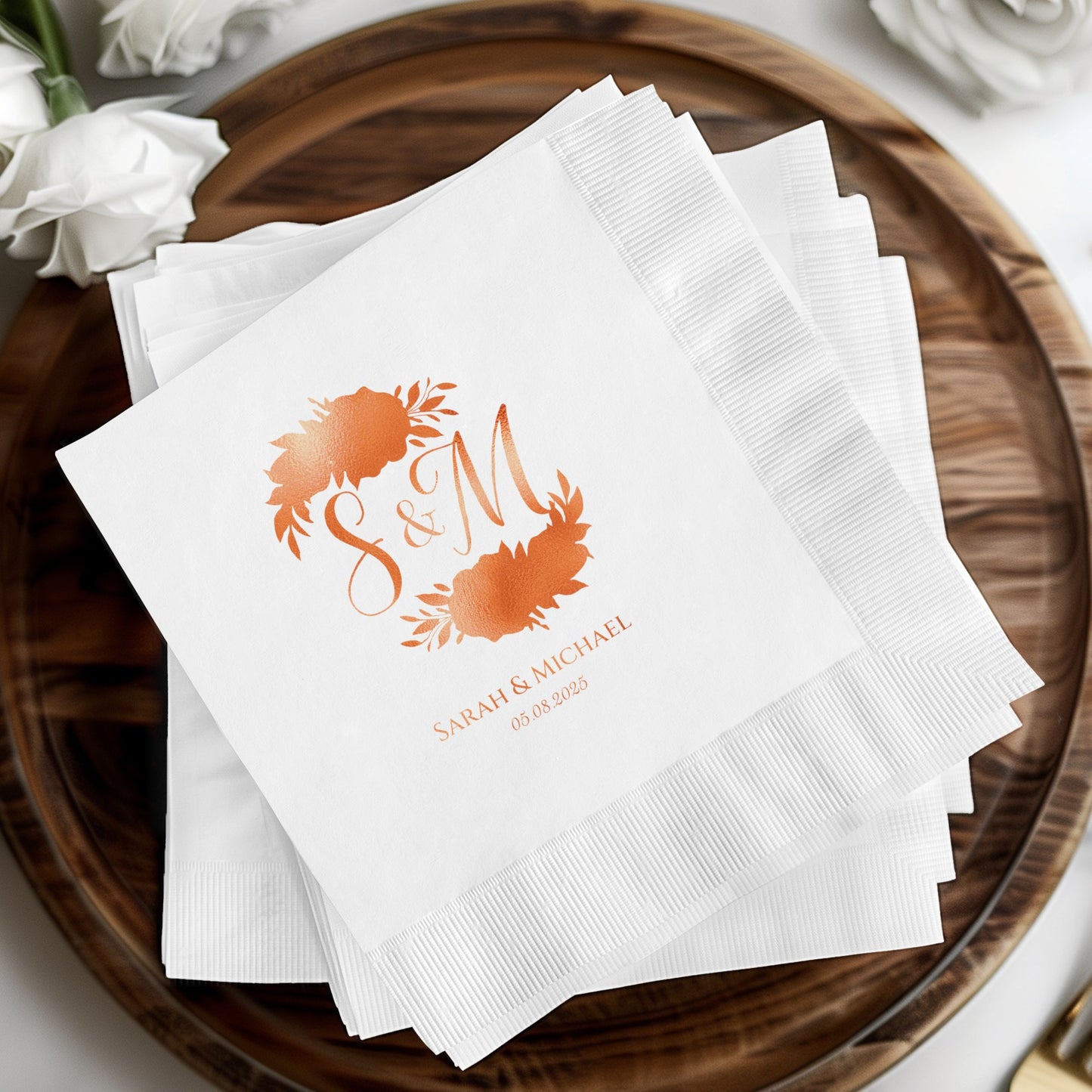 Personalized Monogrammed Napkins Wedding Decor product