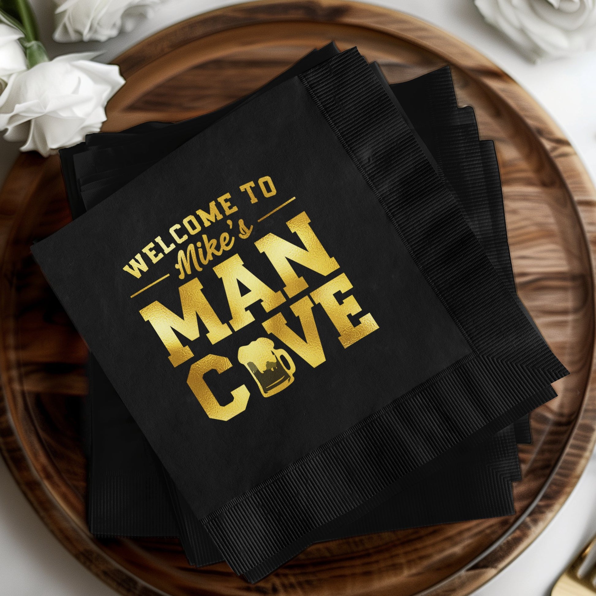 Welcome to Mike's Man Cave Decorative Napkins product