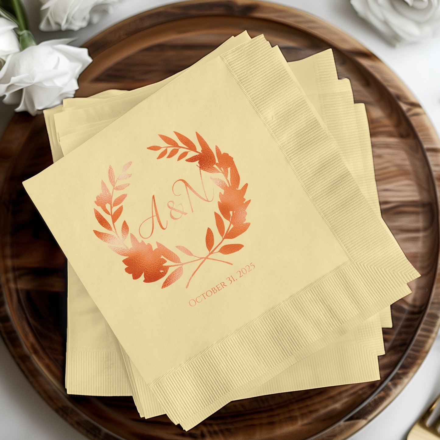 Elegant Personalized Wedding Napkin Product