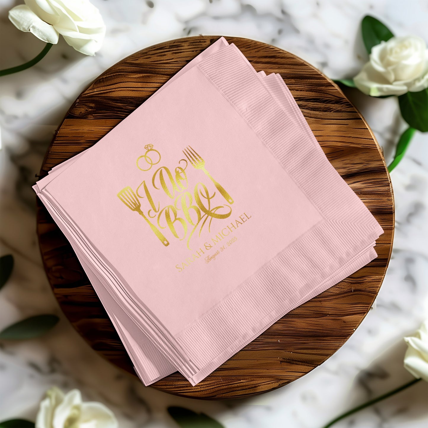 Elegant Personalized BBQ Wedding Napkins product