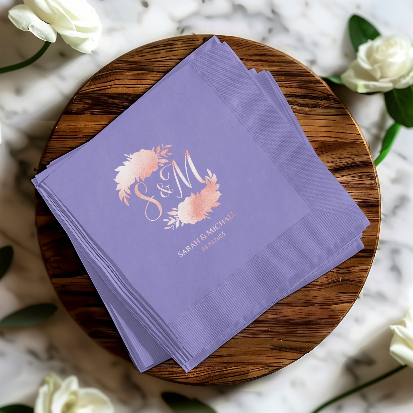 Elegant Personalized S&M Wedding Napkin product