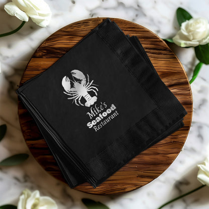 Mike's Seafood Restaurant Black Napkin product type