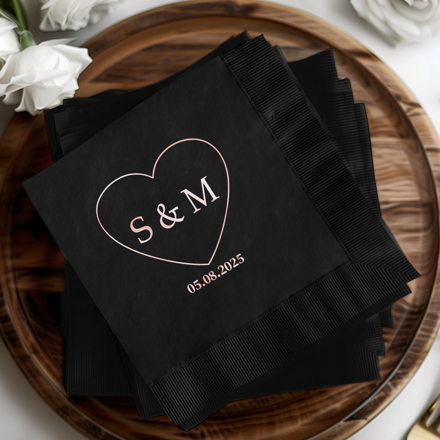 Personalized Black Napkins Wedding Party Favors product