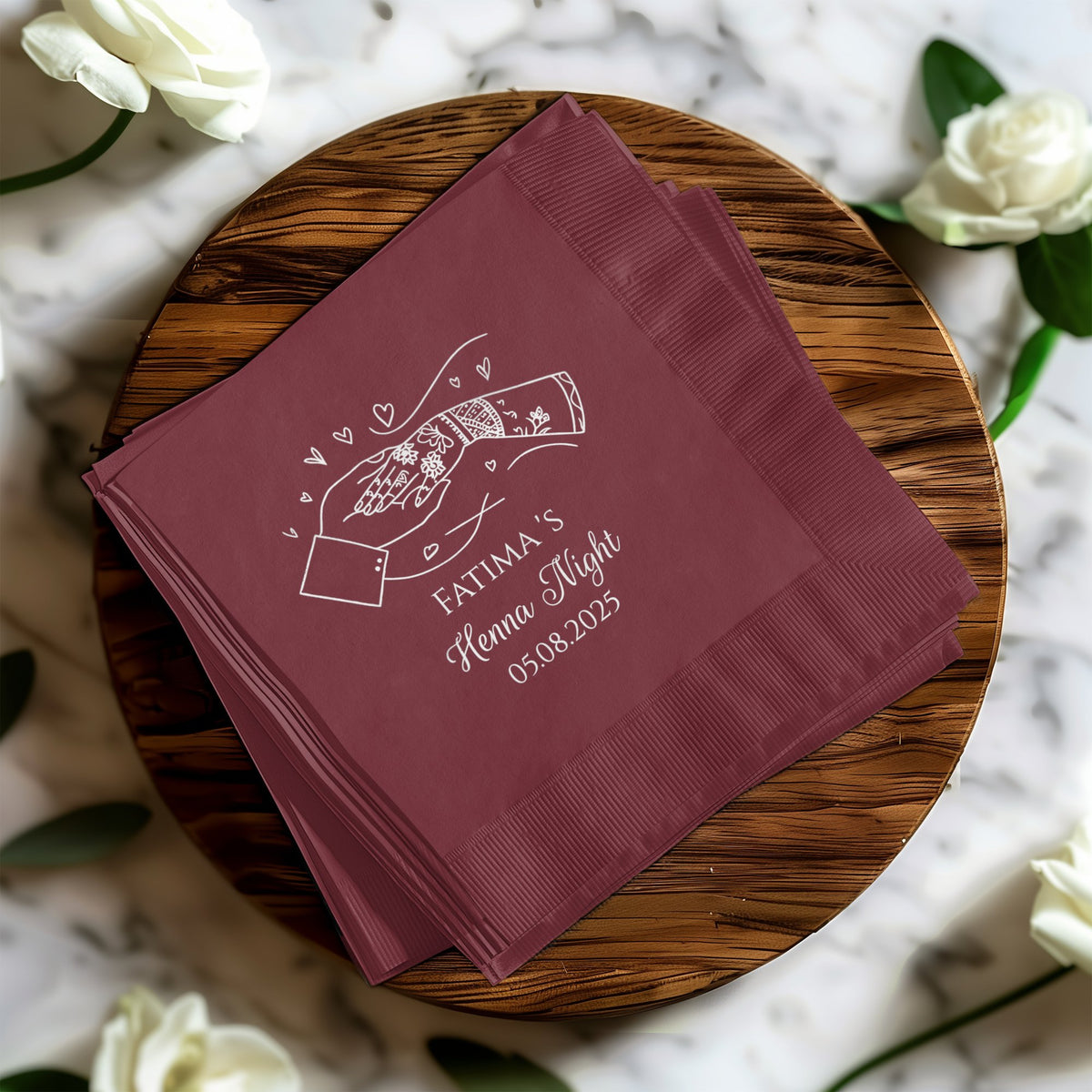 Henna Night Personalized Printed Napkins product type