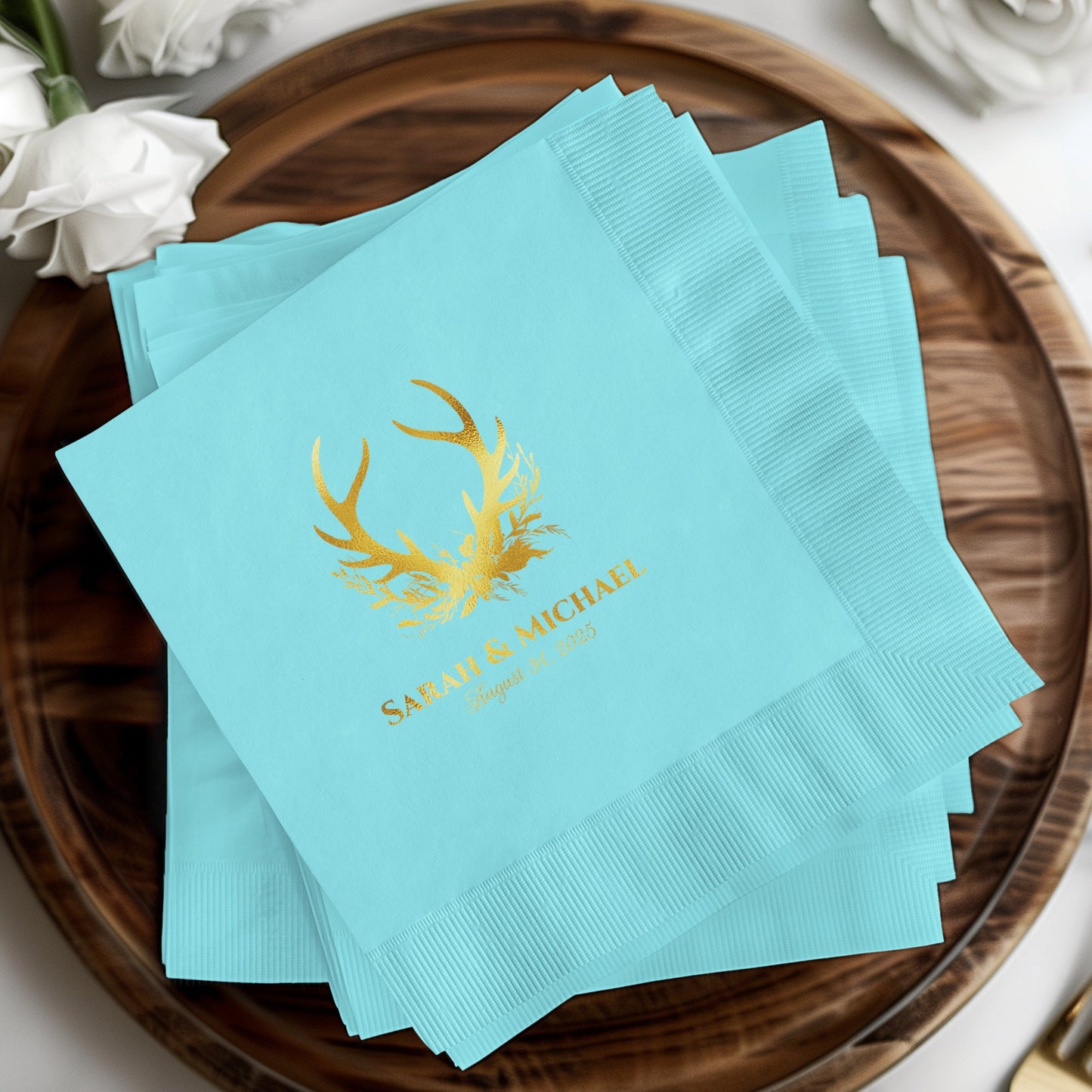 Elegant Personalized Wedding Napkins Premium Product