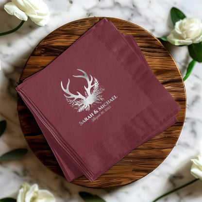 Personalized Wedding Date and Names Napkin product
