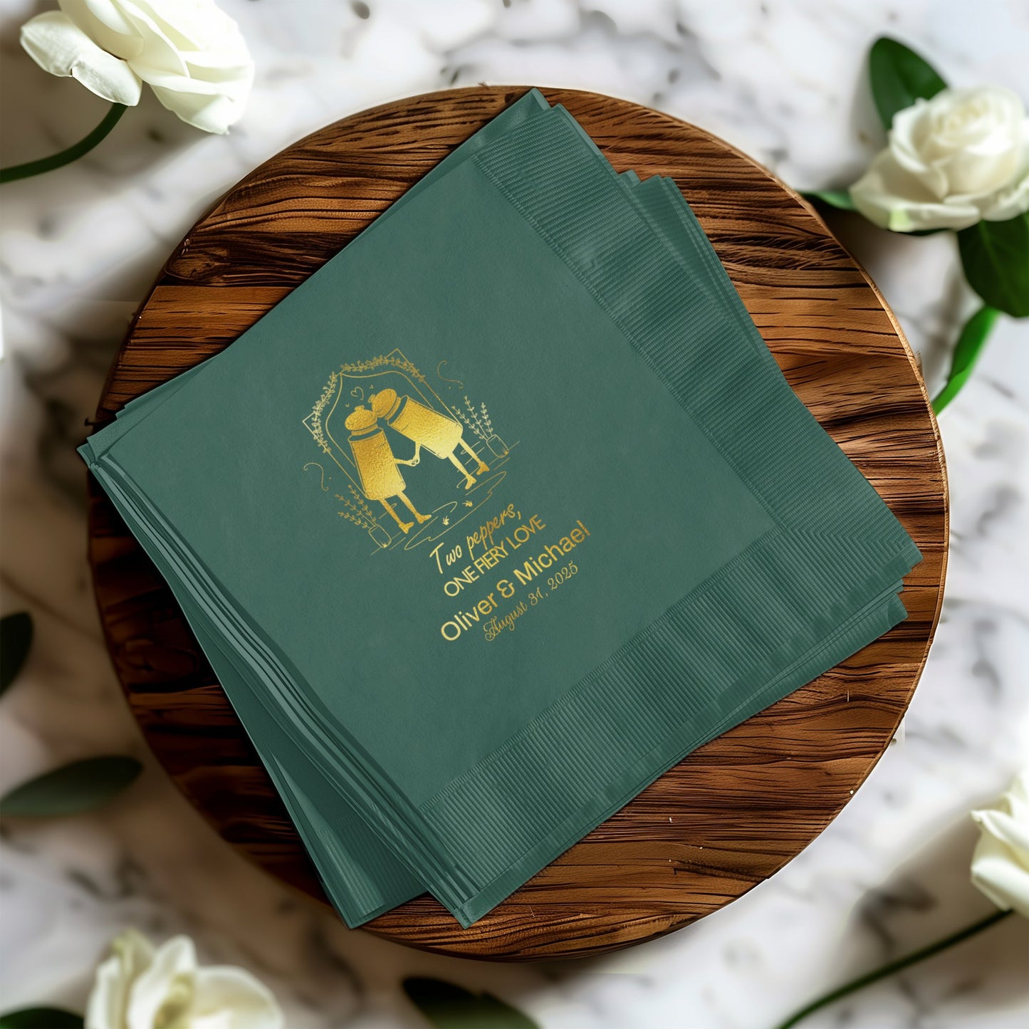 Customized Two Hearts Wedding Party Napkins product