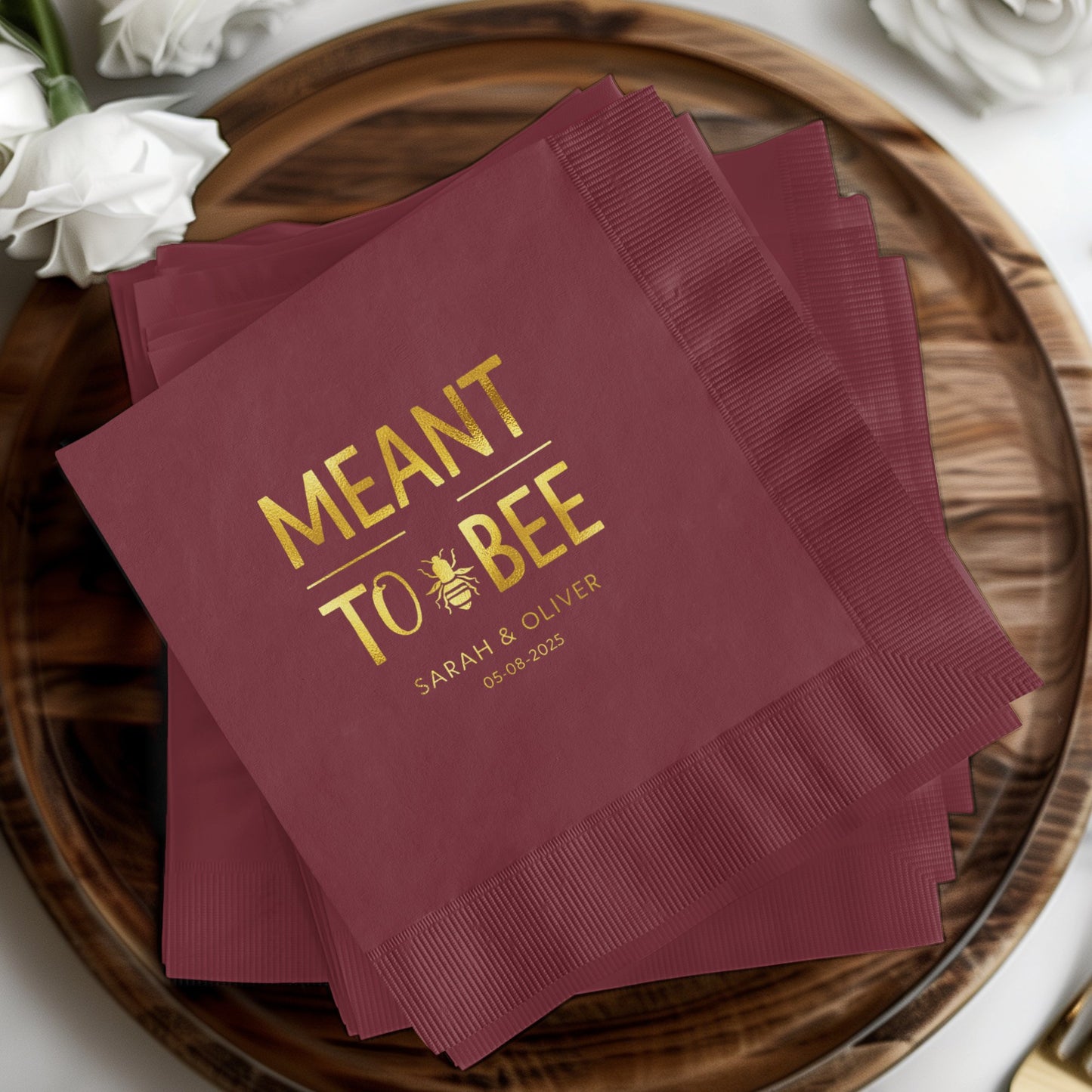 Meant to Bee Personalized Wedding Napkins product
