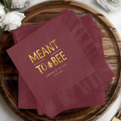 Meant to Bee Personalized Wedding Napkins product
