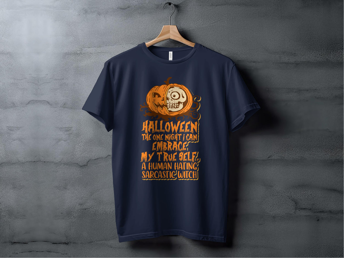Halloween Pumpkin Sarcastic Witch Graphic T-shirt product type