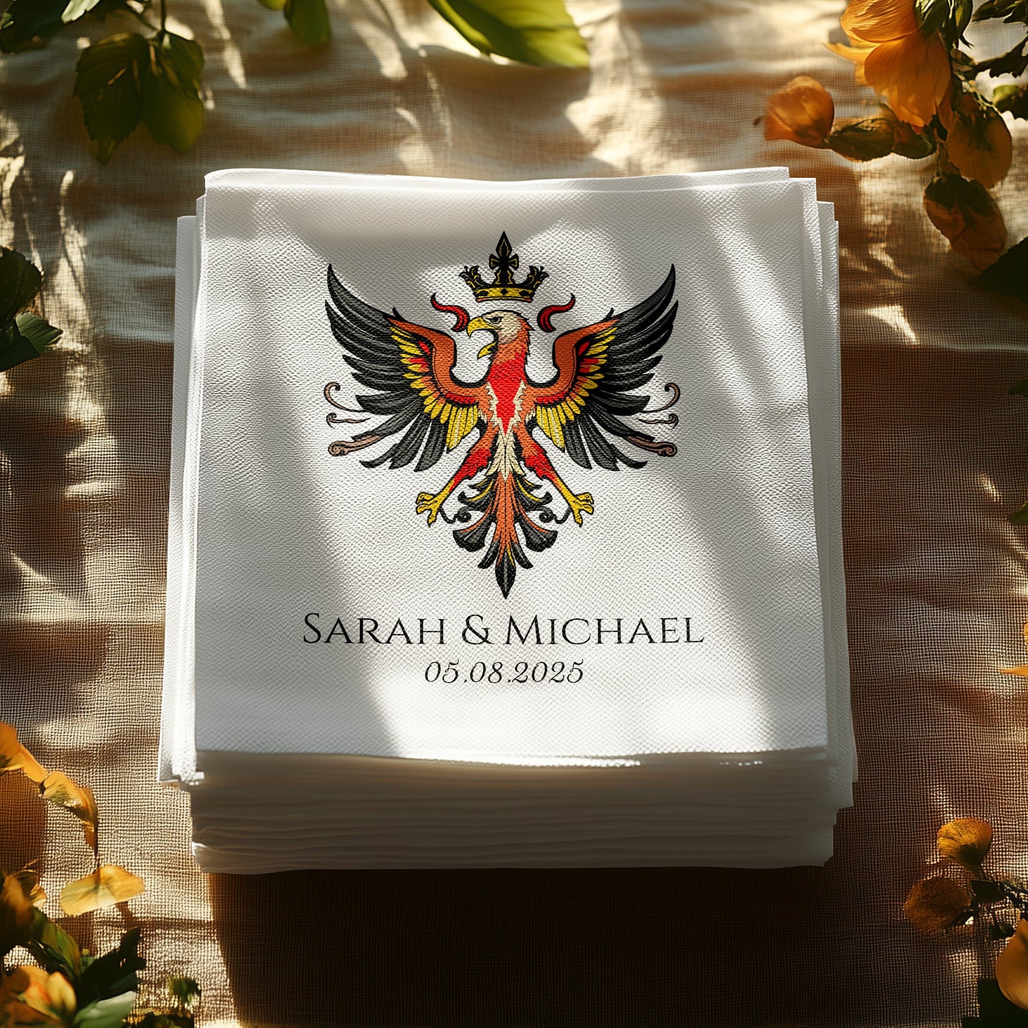 Custom Printed Wedding Napkins with Personalized Design product