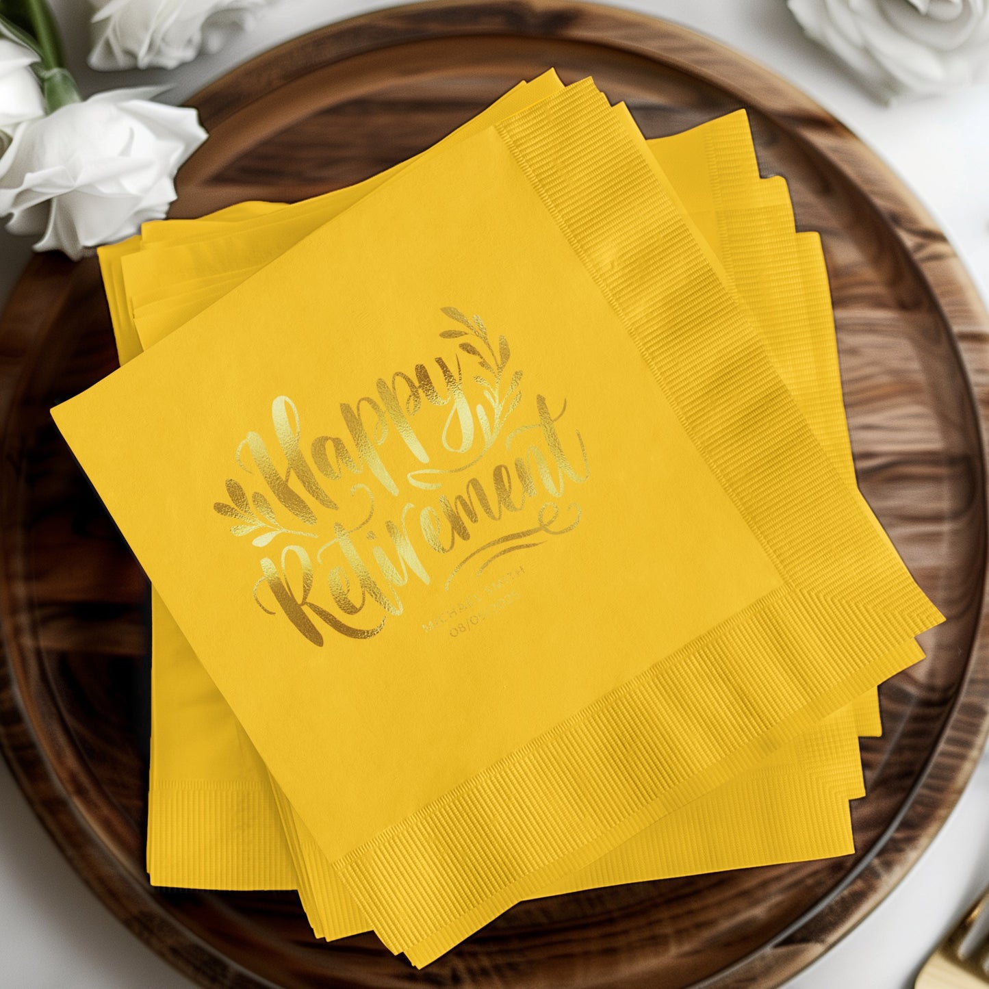 Happy Retirement Yellow Celebration Napkin product