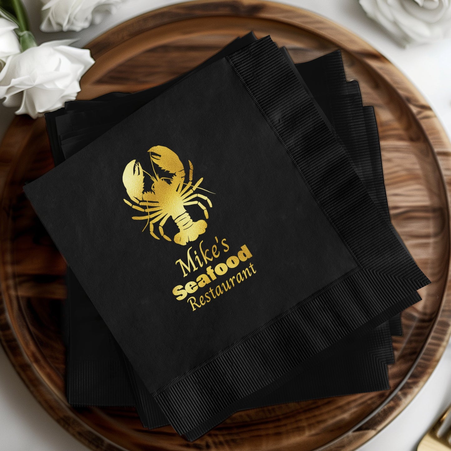 Mike's Seafood Restaurant Custom Napkin product