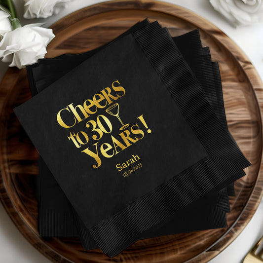 Cheers to 30 Years Personalized Cocktail Napkin product