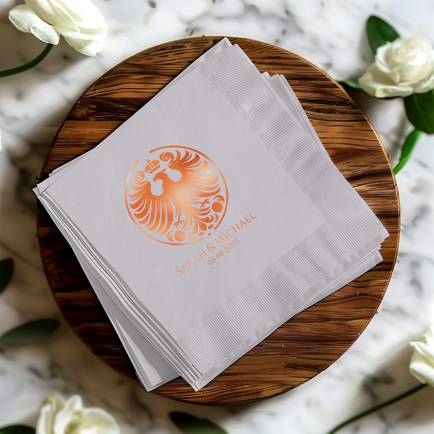 Custom Embossed Wedding Napkins Personalized Product