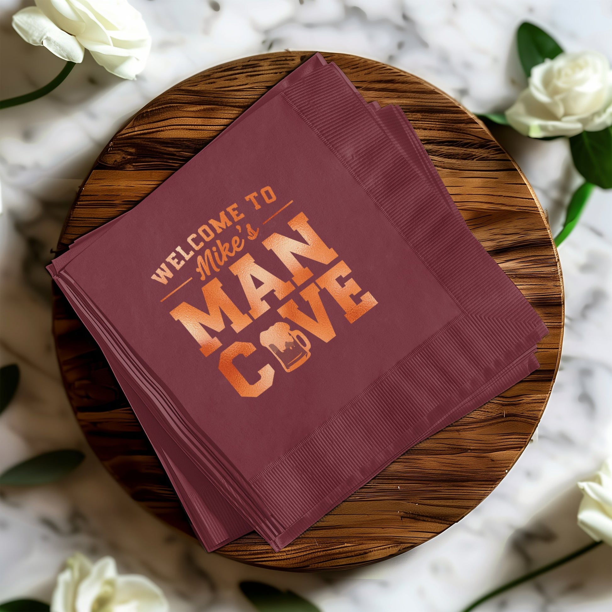 Welcome to Mike's Man Cave Decorative Napkin product