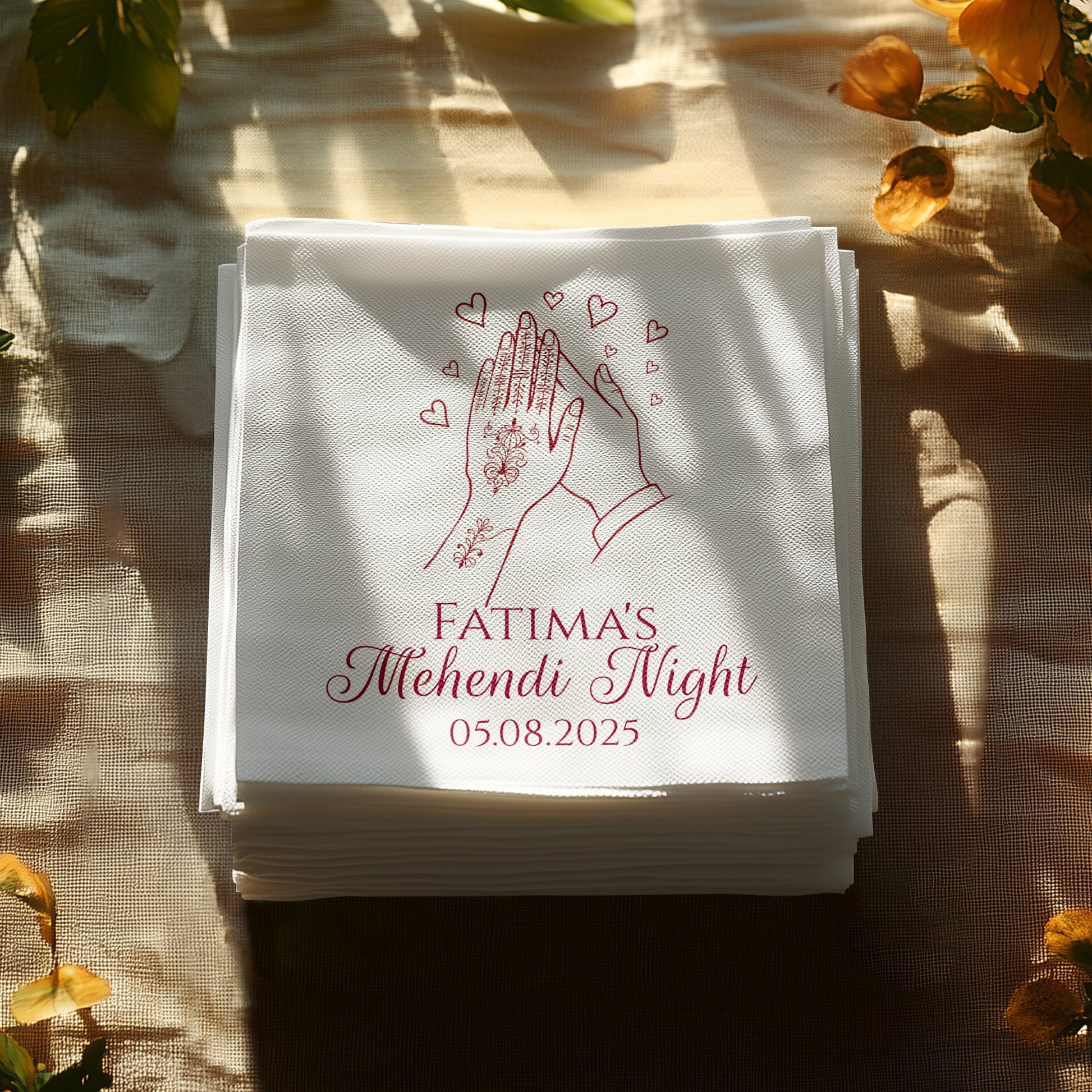Personalised Mehendi Night Event Napkins product