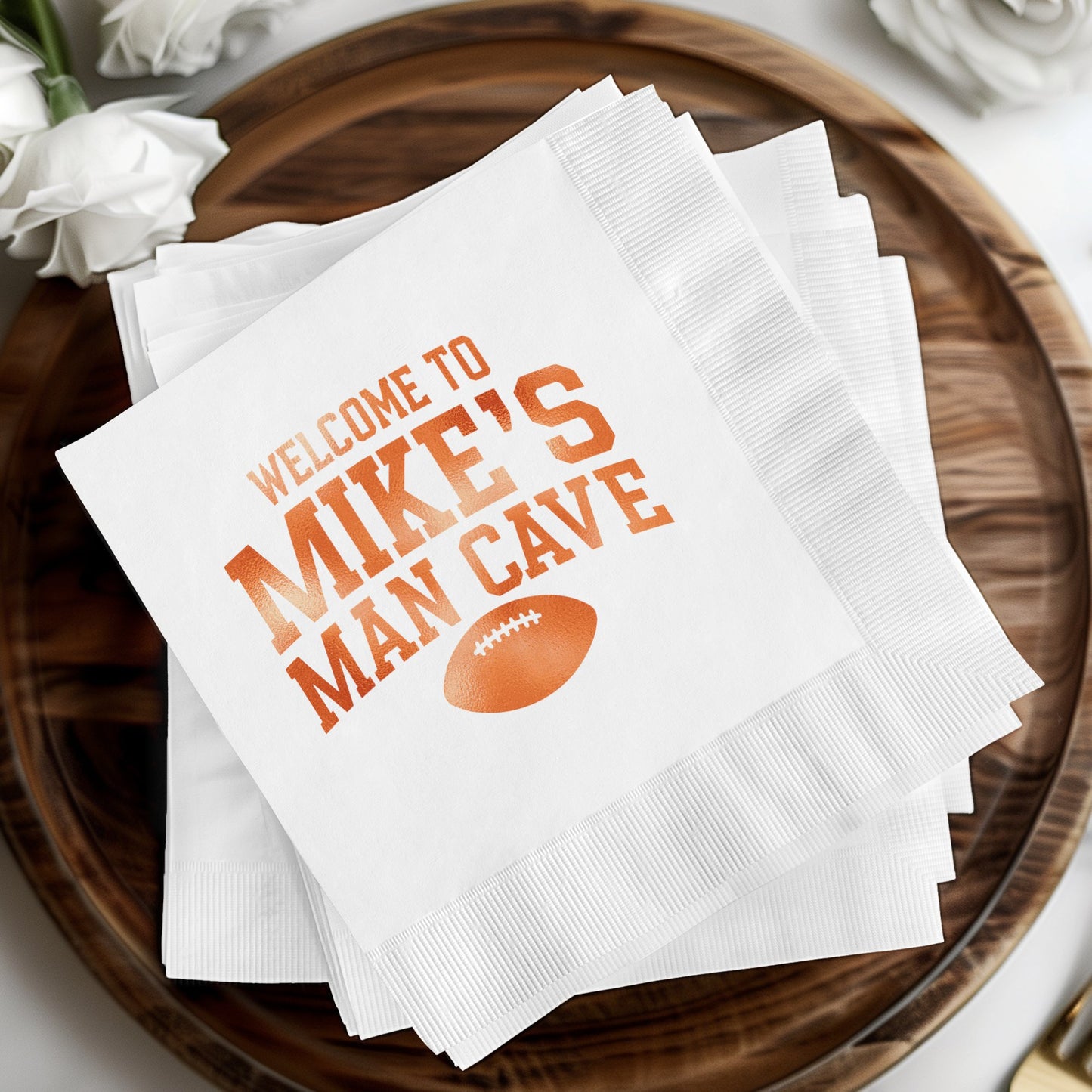 Welcome to Mike's Man Cave Paper Napkins product