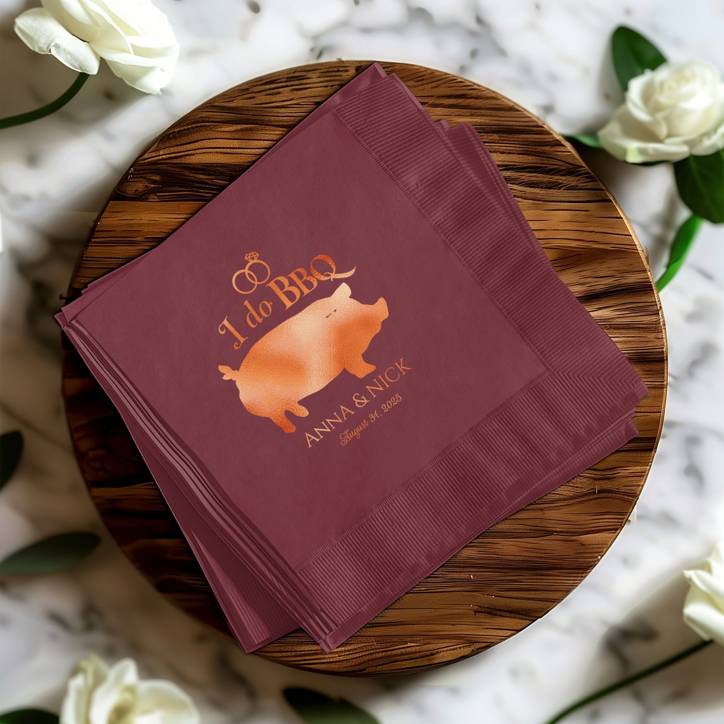I Do BBQ Customized Wedding Napkins Product