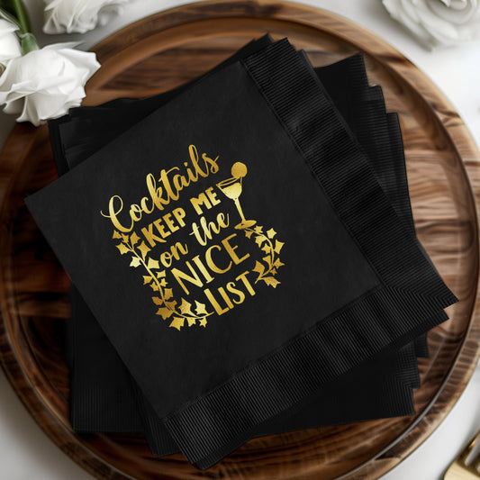 Cocktails Keep Me On The Nice List Beverage Napkin product