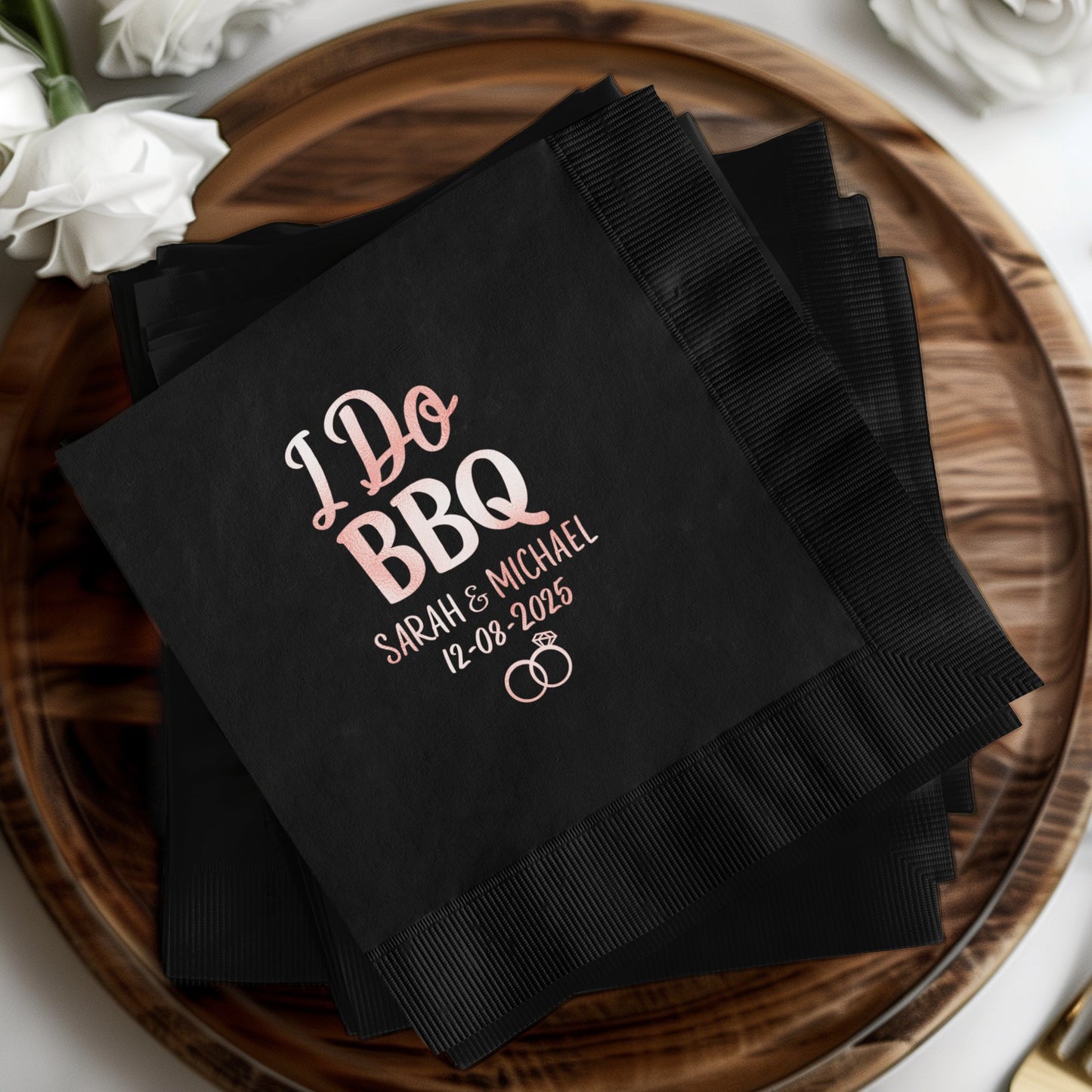 I Do BBQ Personalized Wedding Event Napkin product