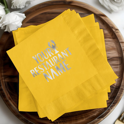 Personalized Restaurant Logo on Yellow Napkins product