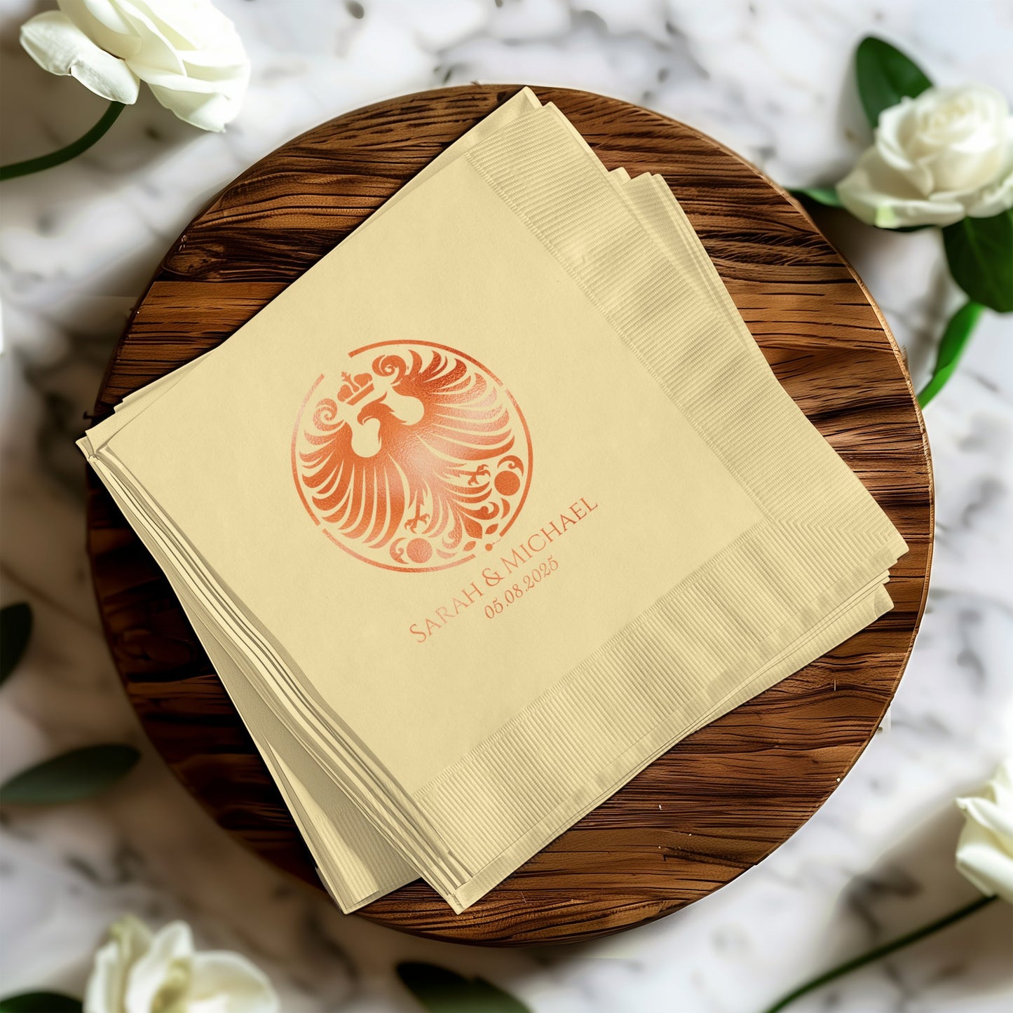 Elegant Personalized Crest Design Napkin Product