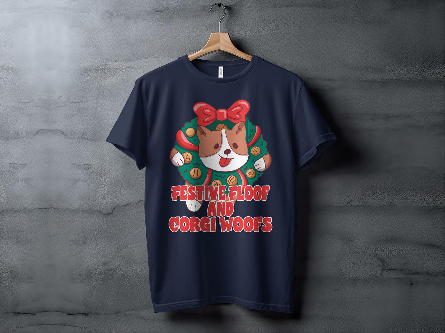 Festive Floof and Corgi Woofs Graphic T-Shirt product type