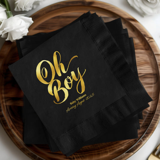 Oh Boy Baby Shower Napkins Customizable Party product
