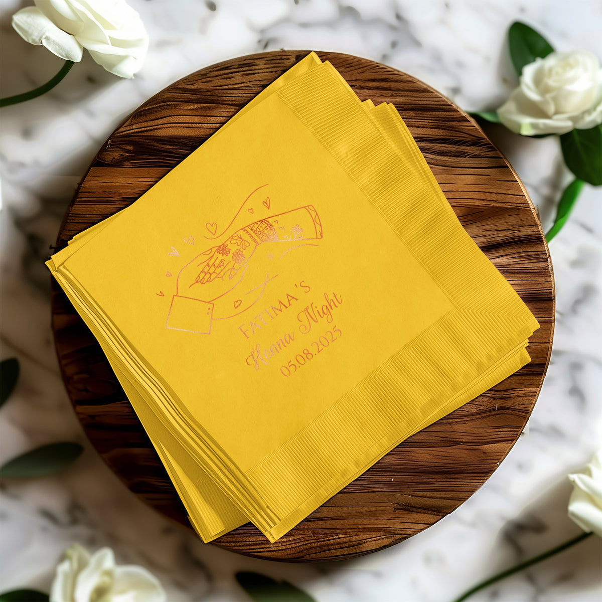 Personalized Yellow Bridal Shower Napkins product