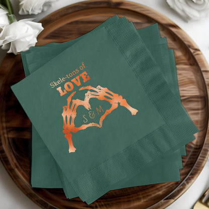 Skele-Tons of Love Skeleton Hands Green Napkin product