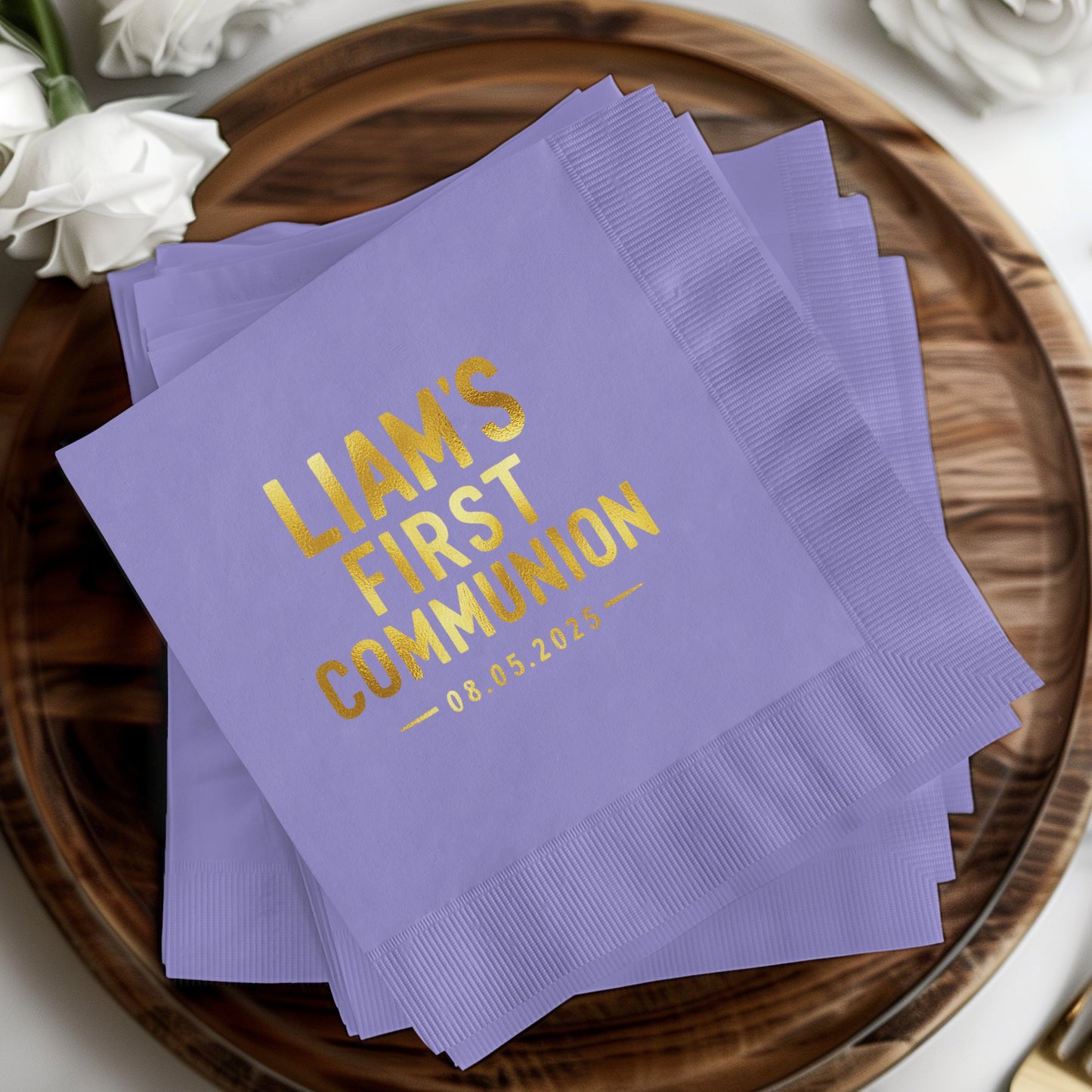Personalized Liam's First Communion Napkins product