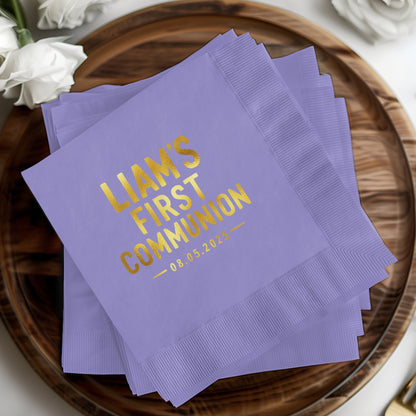 Personalized Liam's First Communion Napkins product