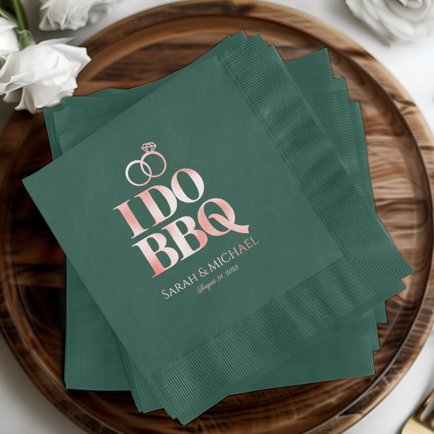 Custom I Do BBQ Wedding Personalized Napkin product
