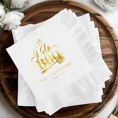 I Do BBQ Personalized Wedding Napkin product