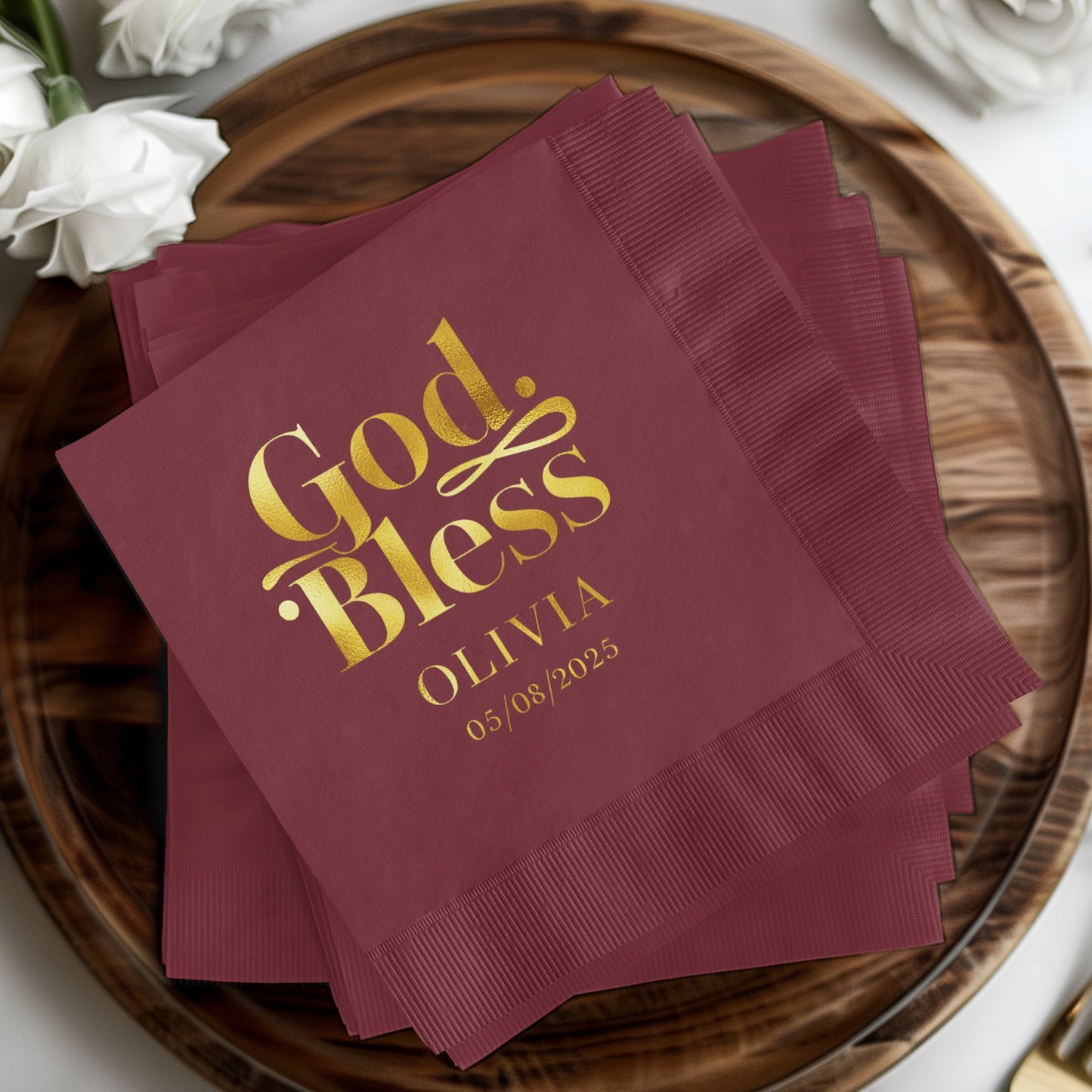 God Bless Personalized Napkins Event Product