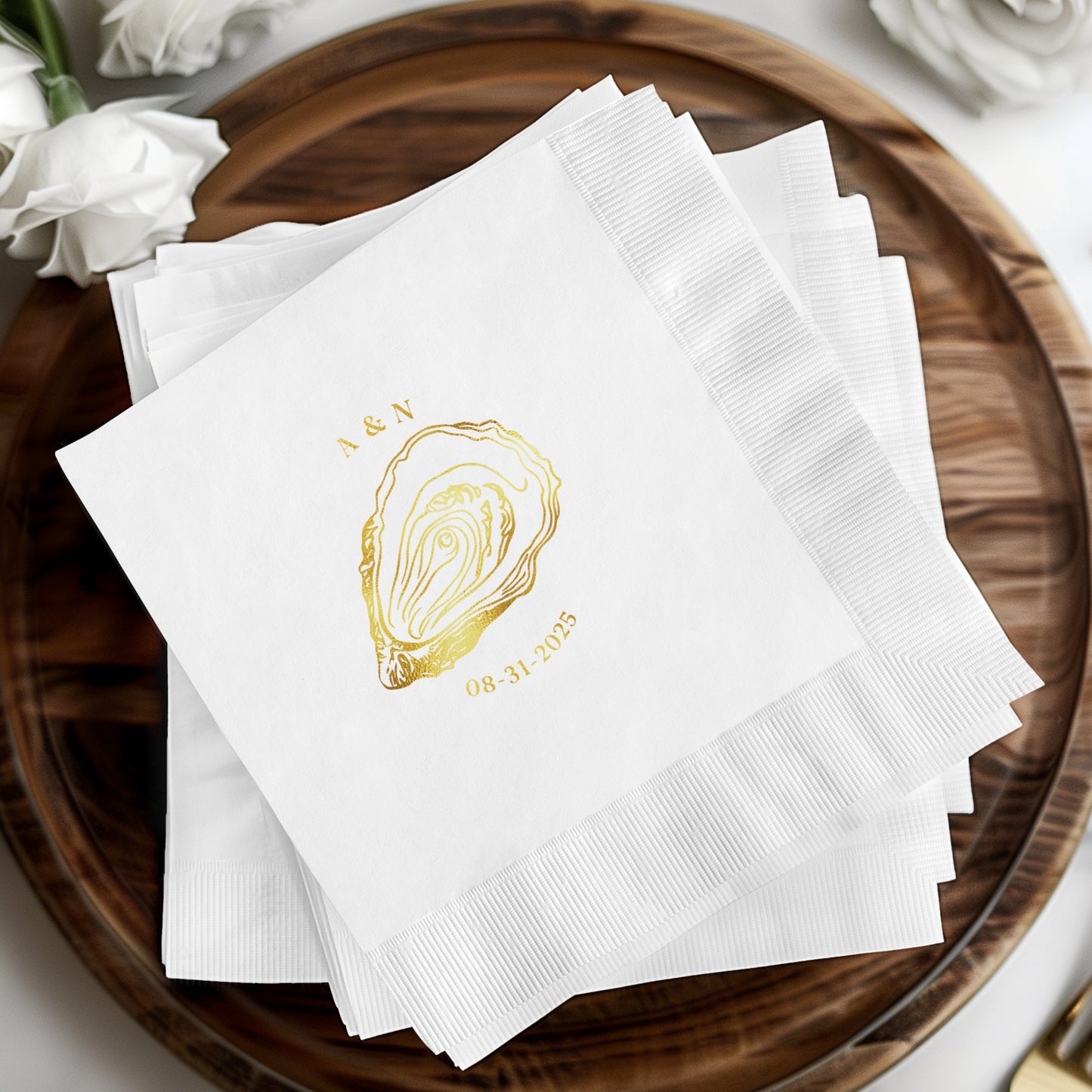 Personalized Oyster Design Wedding Napkins product