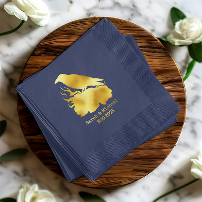 Gold Embossed Personalized Wedding Napkins product